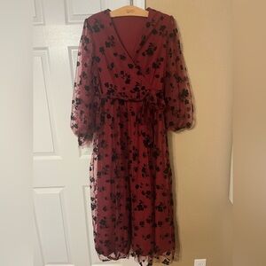 Elegant Floral Wrap Dress